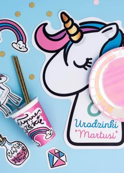 Kubki papierowe personalizowane JEDNOROŻEC (8szt.)