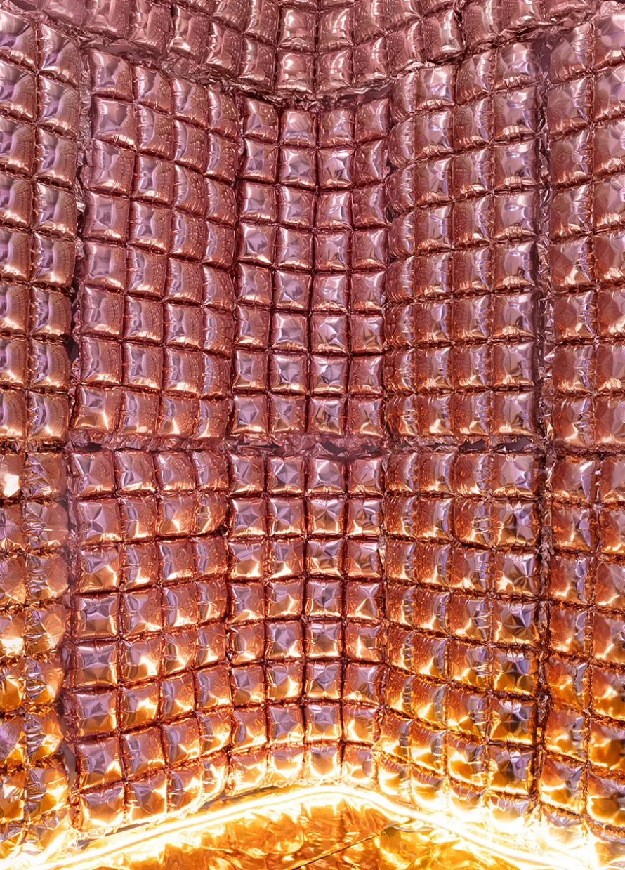 Kurtyna złota dekoracja ścienna rose gold (72x143 cm)