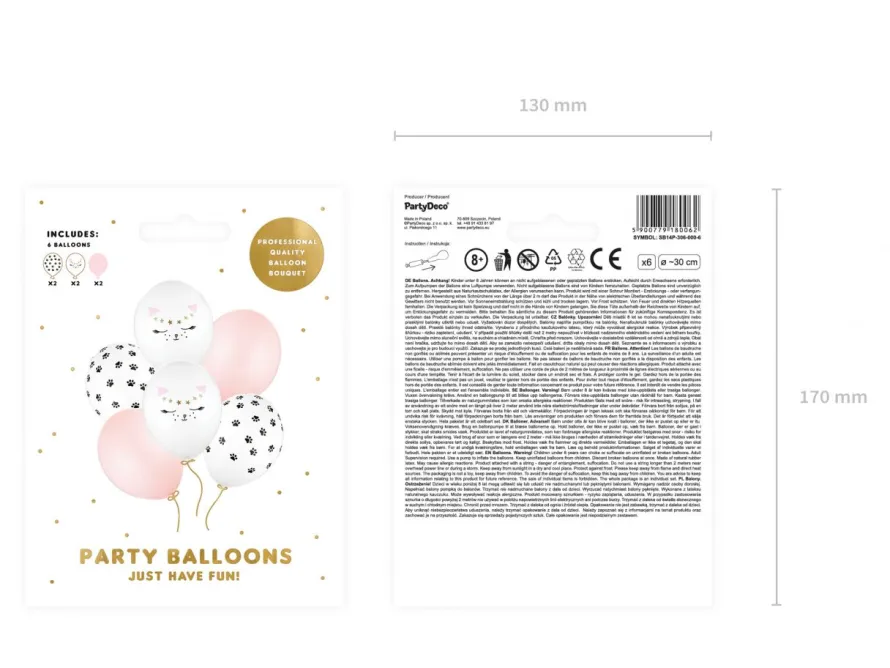 Lateksowe balony KOTEK 30cm (6szt.)