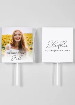 Lizaki ze zdjęciem PODZIĘKOWANIA NA 18 DLA GOŚCI