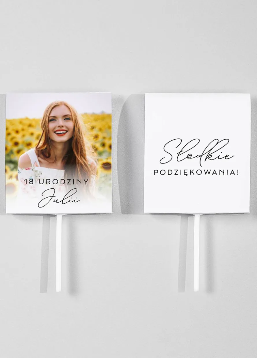 Lizaki ze zdjęciem PODZIĘKOWANIA NA 18 DLA GOŚCI