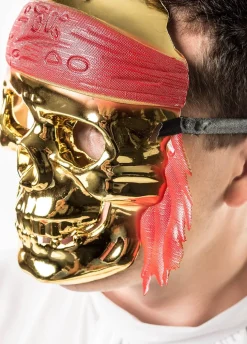 Maska CZACHA PIRATA złota