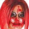 Maska transparentna ZAKRWAWIONA KOBIETA maska na halloween