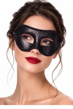 Maska wenecka GLITTER czarna