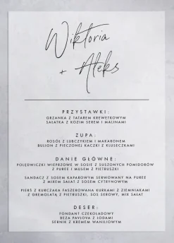 Menu ślubne NA KALCE