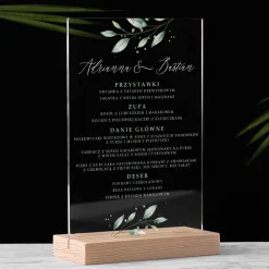 Menu na wesele DELIKATNE GAŁĄZKI ozdoba stołu weselnego