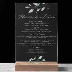 Menu na wesele DELIKATNE GAŁĄZKI ozdoba stołu weselnego