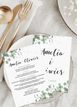 Menu weselne GAŁĄZKI eukaliptus