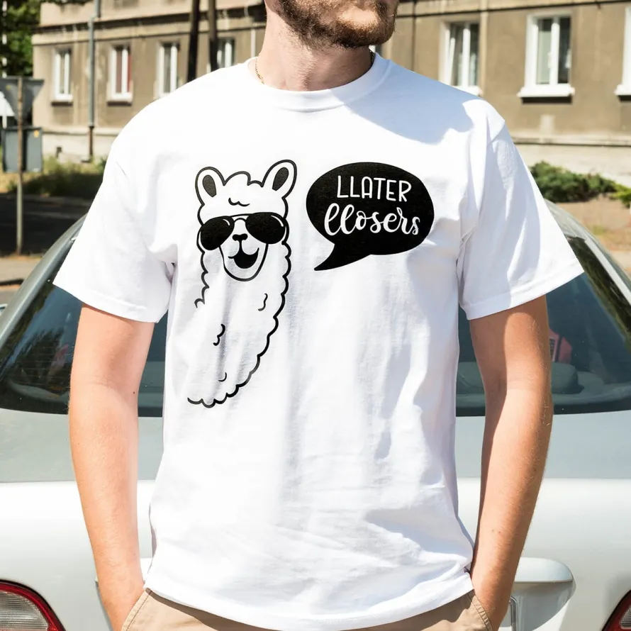 Śmieszna koszulka męska LLAMA