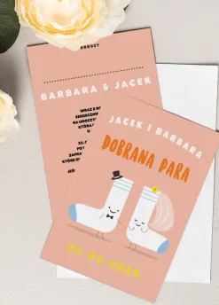 Śmieszne zaproszenie ślubne DOBRANA PARA personalizowane
