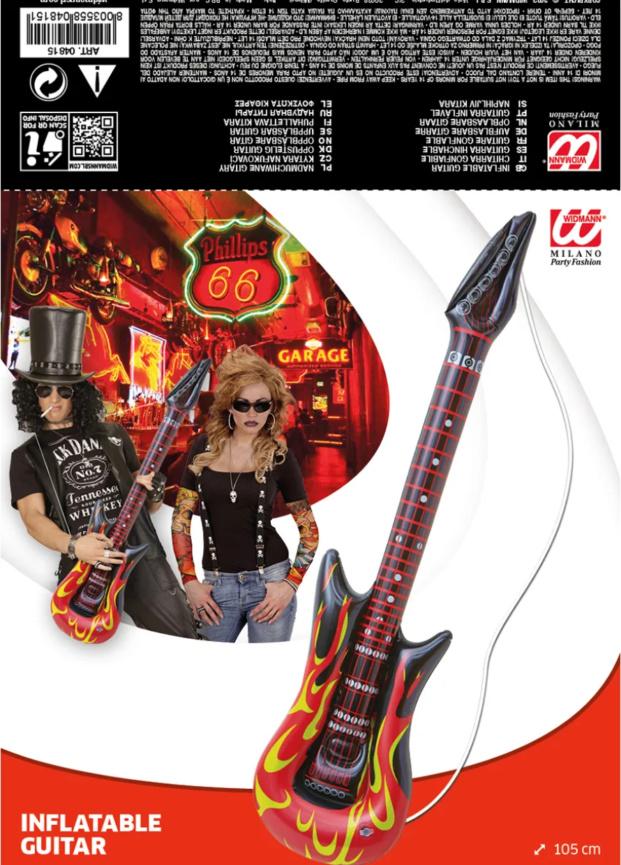 Nadmuchiwana GITARA dodatek do stroju gitarzysty lata 80