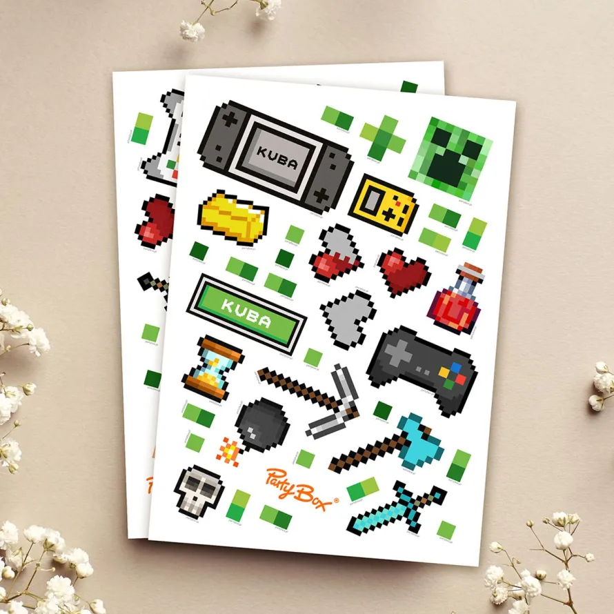 Naklejki z imieniem GAME ON prezent dla gracza