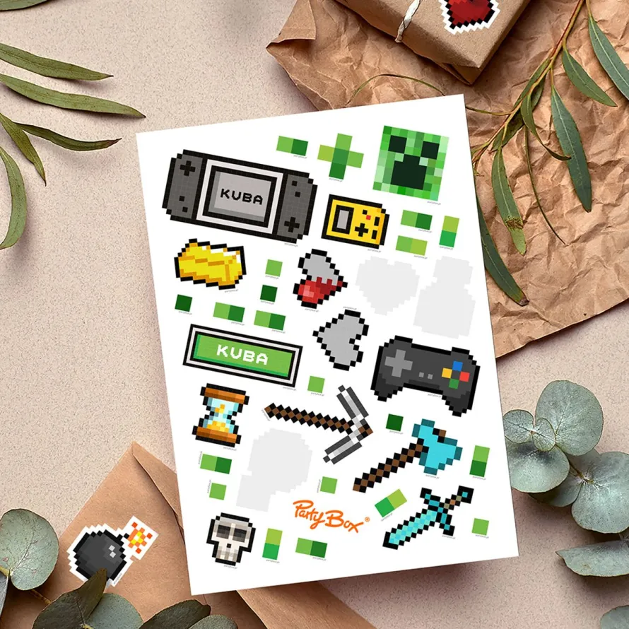 Naklejki z imieniem GAME ON prezent dla gracza