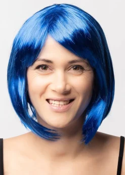 Niebieska peruka z grzywką BABE