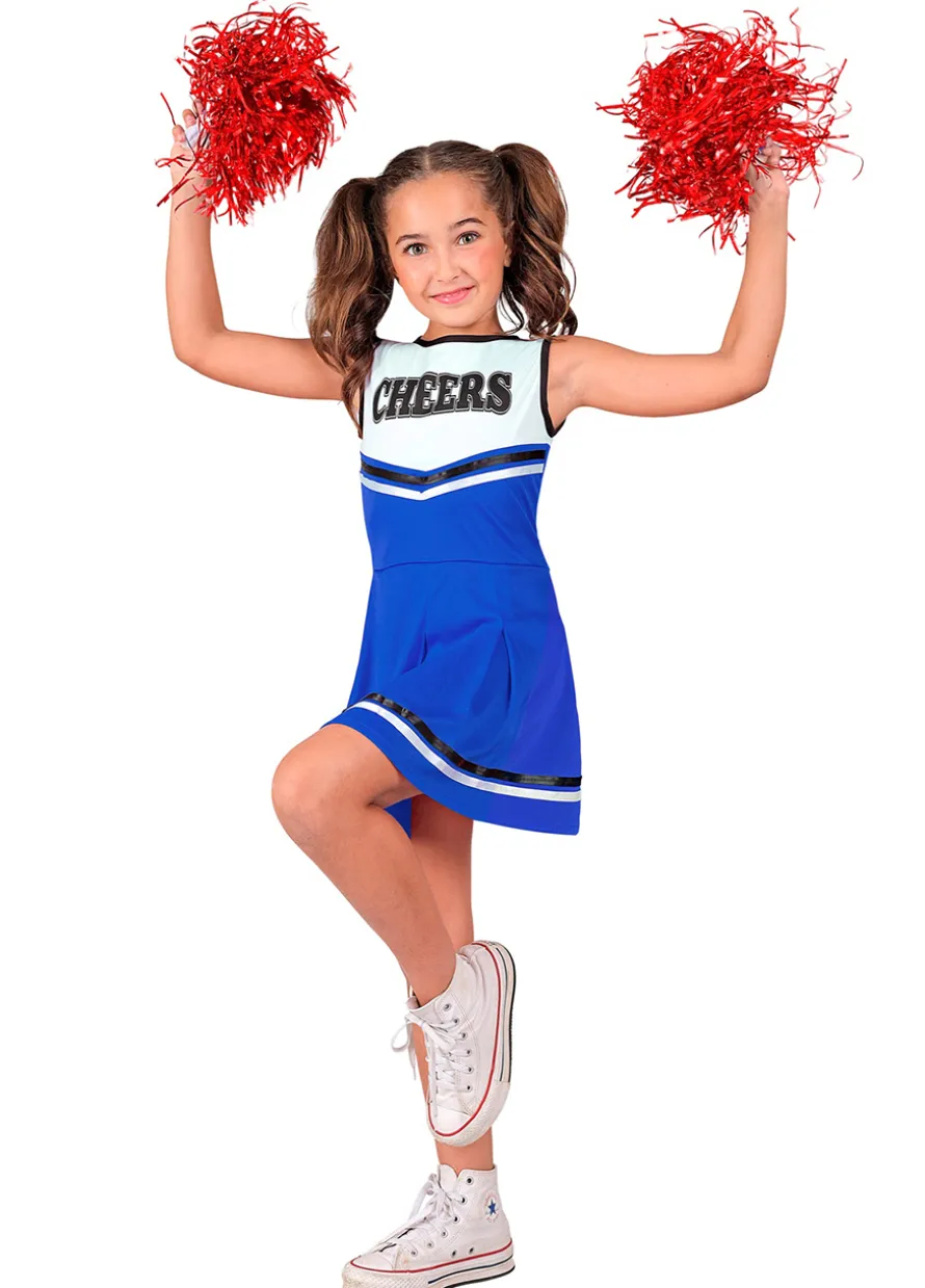 Niebieska sukienka CHEERLEADERKI dla dziewczynki