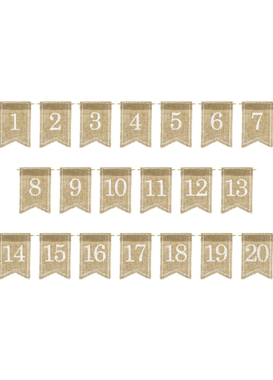 Numeracja stolików jutowa (od 1 do 20)