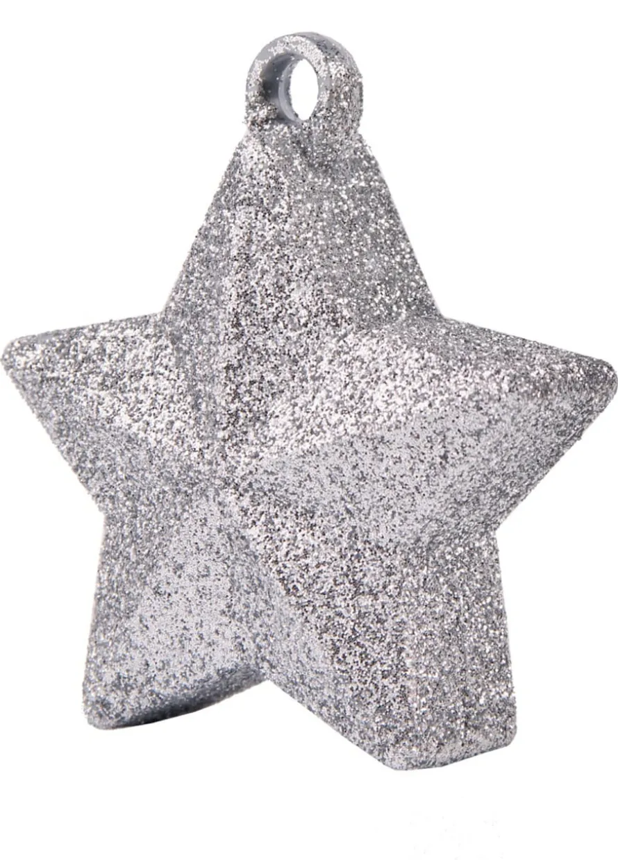 Obciążnik do balonów STAR brokatowy srebrny