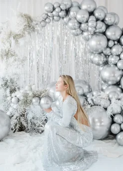 Okrągły balon chromowany OLBRZYM srebrny 60cm