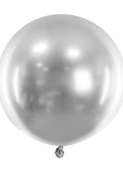 Okrągły balon chromowany OLBRZYM srebrny 60cm