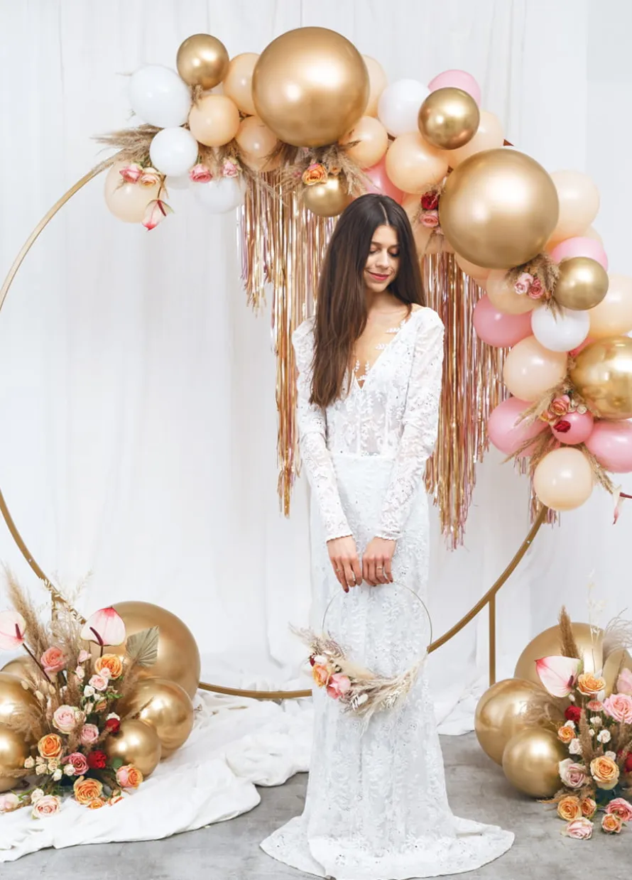Okrągły balon chromowany OLBRZYM złoty 60cm