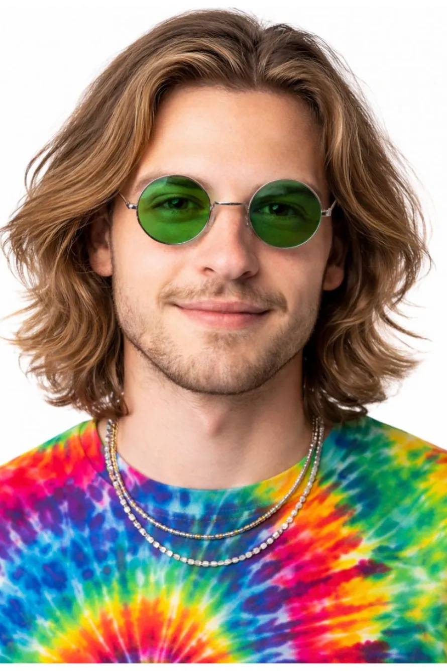 Okulary LENONKI zielone w stylu hippie