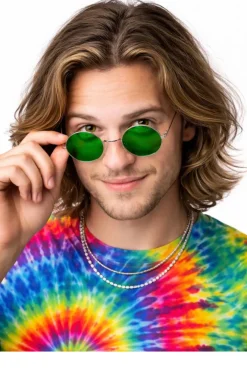 Okulary LENONKI zielone w stylu hippie