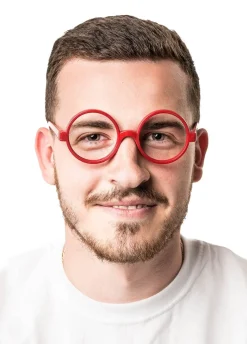 Okulary okrągłe KUJON czerwone