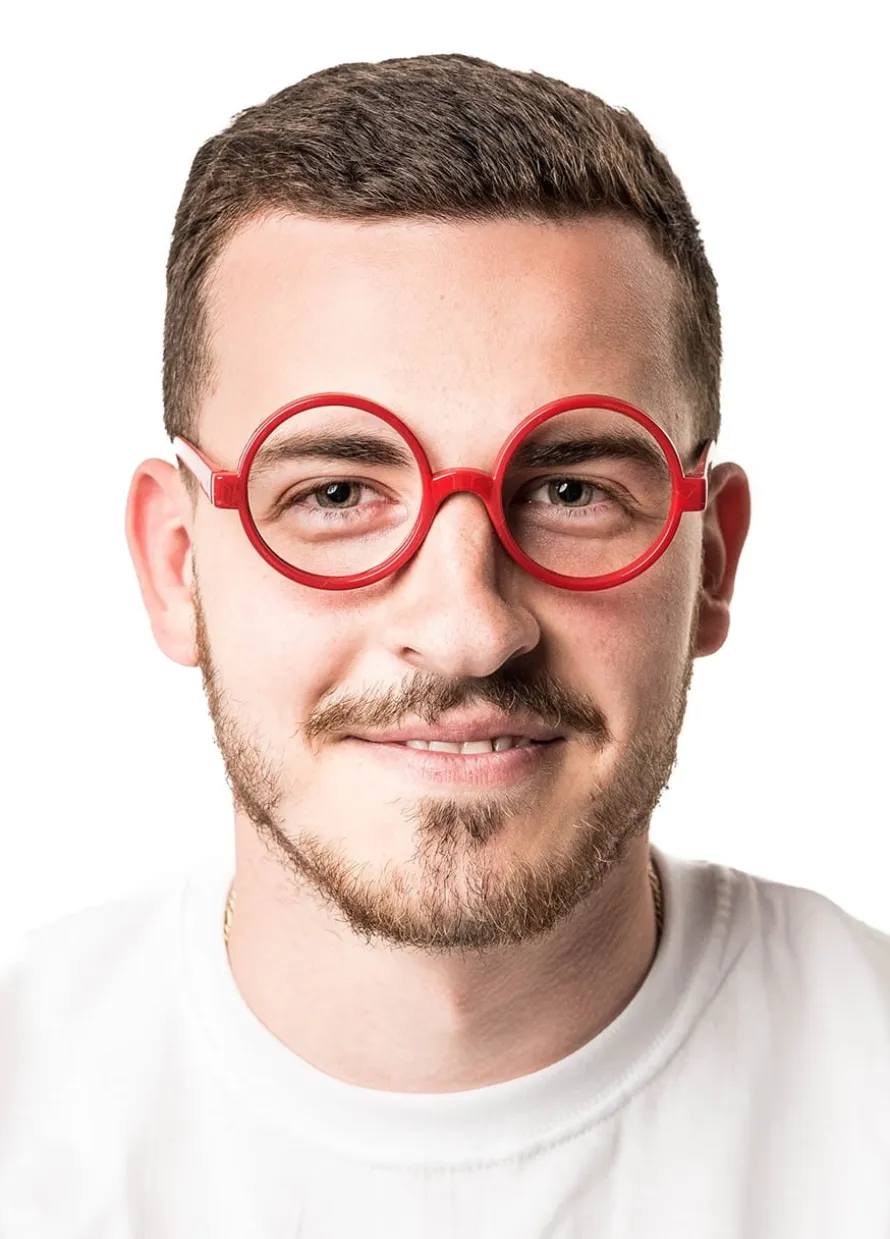 Okulary okrągłe KUJON czerwone
