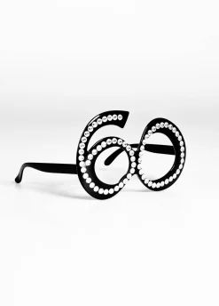 Okulary 60 URODZINY czarne z diamentową oprawką
