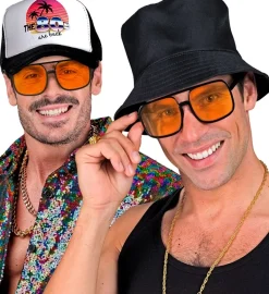Okulary w stylu lat 90 HIP HOP pomarańczowe