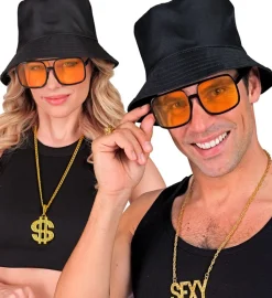 Okulary w stylu lat 90 HIP HOP pomarańczowe