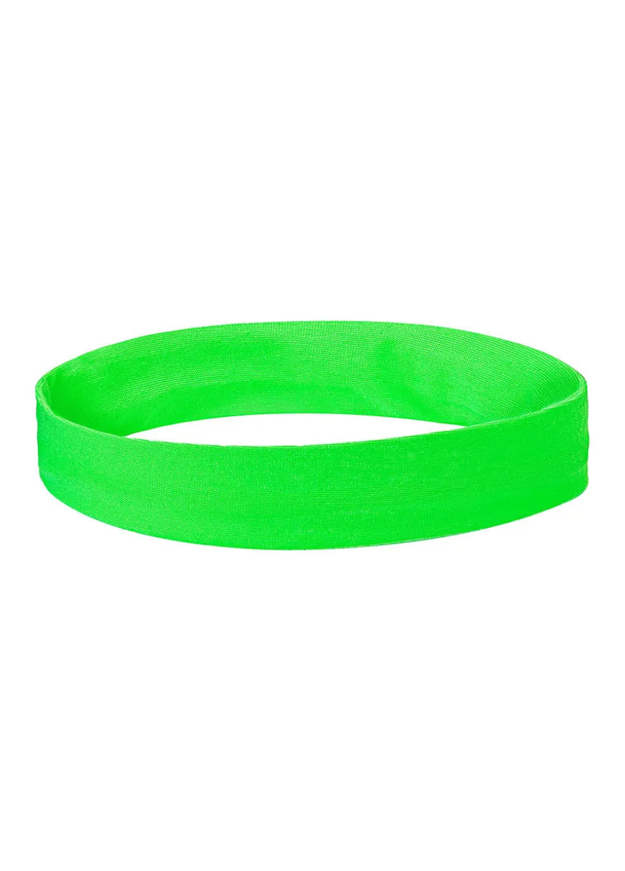 Opaska sportowa na głowę zielona NEON PARTY gadżety lata 80