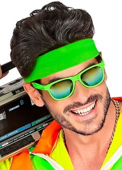 Opaska sportowa na głowę zielona NEON PARTY gadżety lata 80