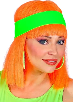 Opaska sportowa na głowę zielona NEON PARTY gadżety lata 80