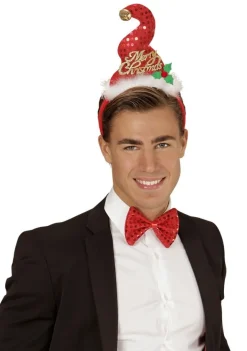 Opaska świąteczna MERRY CHRISTMAS z muszką