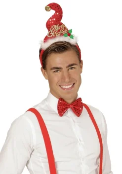 Opaska świąteczna MERRY CHRISTMAS z muszką