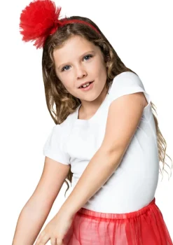 Opaska z tiulem czerwona