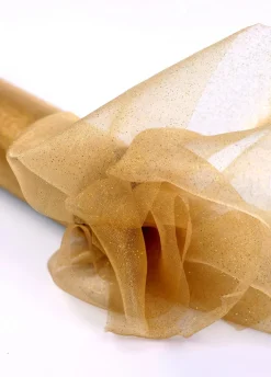 Organza złota brokatowa 0,36m x 9m