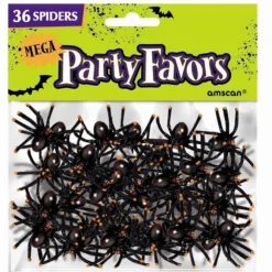 Ozdoby na Halloween SZTUCZNE PAJĄKI drobne upominki (36szt.)