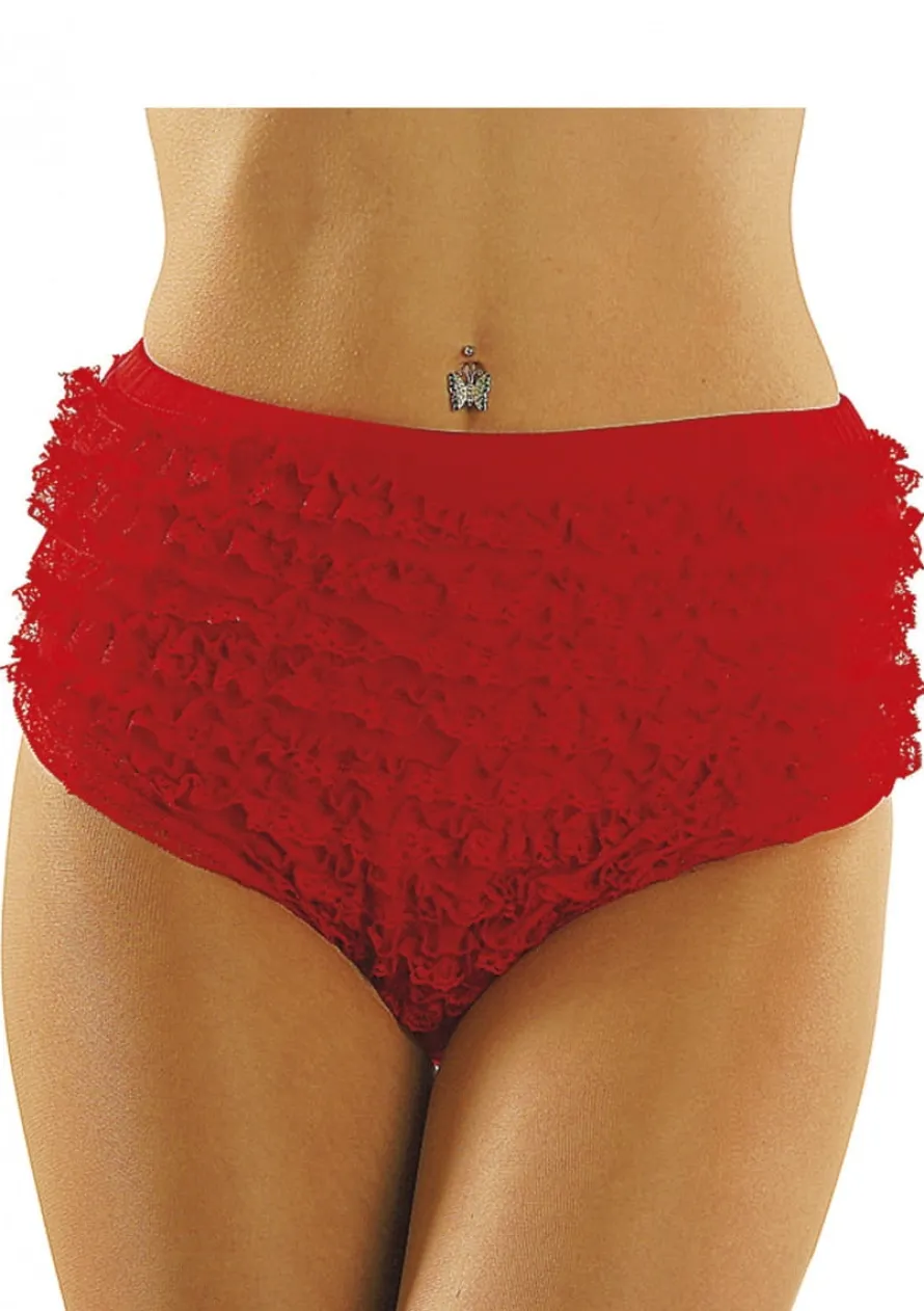 Pantalony koronkowe czerwone - M