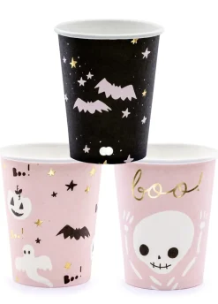 Papierowe kubeczki na Halloween BOO (6szt.)