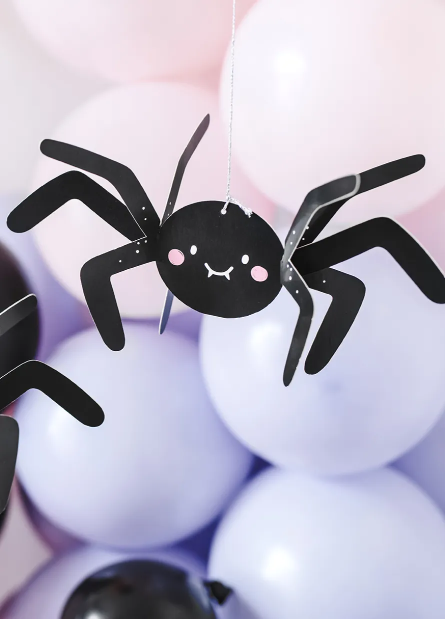 Papierowe PAJĄKI NA HALLOWEEN dekoracja halloweenowa