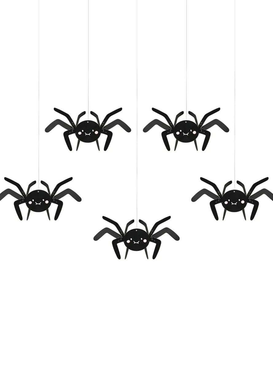 Papierowe PAJĄKI NA HALLOWEEN dekoracja halloweenowa