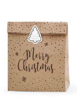Papierowe torebki na prezenty MERRY CHRISTMAS kraft (3szt.)