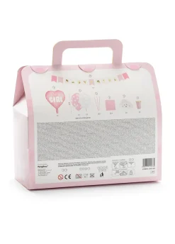 Party box zestaw dekoracji na BABY SHOWER różowy