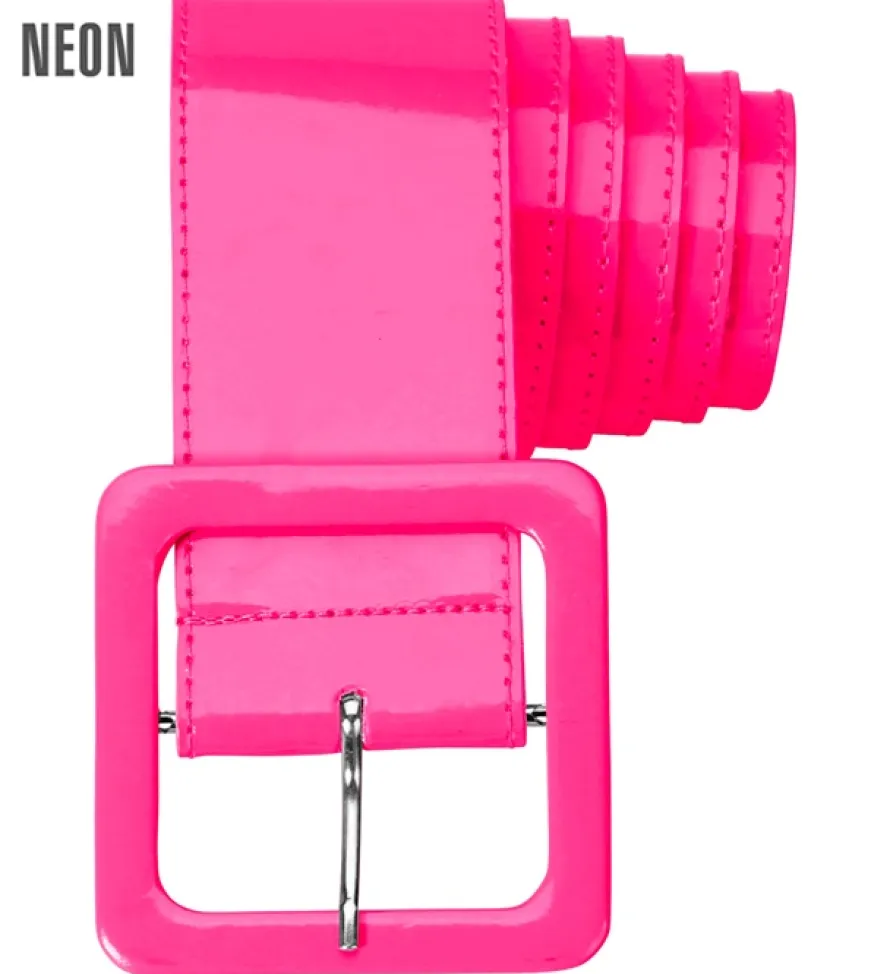Pasek różowy NEON PINK dodatek do stroju lata 80