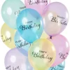 Pastelowe balony HAPPY BIRTHDAY (12 szt.)
