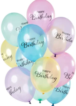 Pastelowe balony HAPPY BIRTHDAY (12 szt.)
