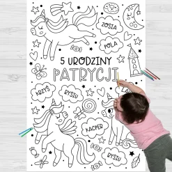 Personalizowana KOLOROWANKA JEDNOROŻCE