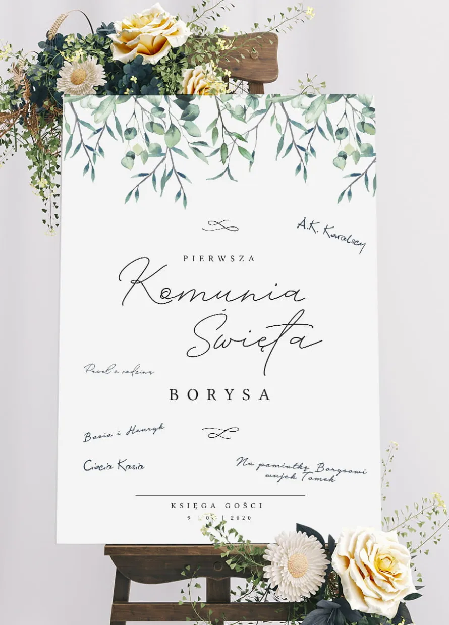 Personalizowana księga gości KOMUNIA
